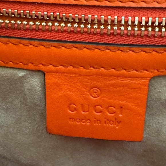 Gucci Silvie Orange Leather Shoulder Bag - Picture 13 of 14